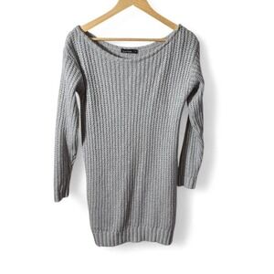 Boohoo Gray Knit Sweater Dress - Women's Small - Cozy Fall Staple